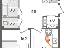 Продается 3-комнатная квартира ЖК Рекорд 2, литера 2, 101.4  м&sup2;, 18393960 рублей