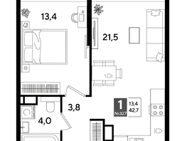 Продается 1-комнатная квартира ЖК DOGMA PARK (Догма парк), лит 17, 41.2  м&sup2;, 8083441 рублей