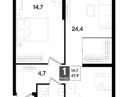 Продается 1-комнатная квартира ЖК DOGMA PARK (Догма парк), литера 18, 47.9  м&sup2;, 8325020 рублей