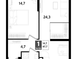 Продается 1-комнатная квартира ЖК DOGMA PARK (Догма парк), литера 18, 47.7  м&sup2;, 8318881 рублей
