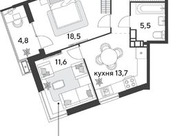 Продается 2-комнатная квартира ЖК Парк Победы 2, литера 28, 63  м&sup2;, 9657900 рублей