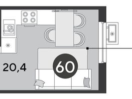 Продается Студия ЖК Парк Победы 2, литера 6, 24  м&sup2;, 5056800 рублей