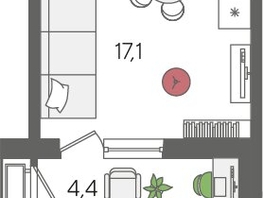 Продается Студия ЖК Рекорд 2, литера 1, 28  м&sup2;, 7926800 рублей