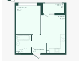Продается 1-комнатная квартира ЖК Ботаника, литер 1.2, 34.6  м&sup2;, 5925042 рублей