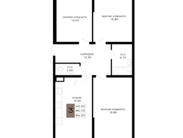 Продается 3-комнатная квартира ЖК Сердце, 84.2  м&sup2;, 33680000 рублей