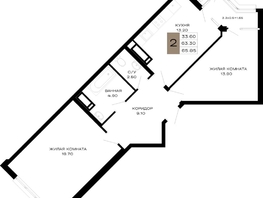 Продается 2-комнатная квартира ЖК Сердце, 65.85  м&sup2;, 26669250 рублей