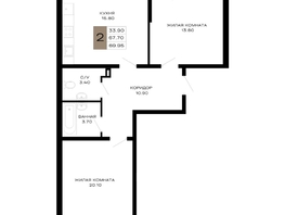 Продается 2-комнатная квартира ЖК Сердце, 69.95  м&sup2;, 28329750 рублей