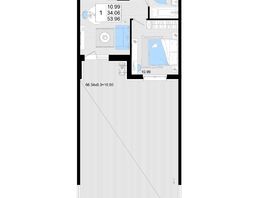 Продается 1-комнатная квартира ЖК Фонтаны, литер 19, 53.96  м&sup2;, 9712800 рублей