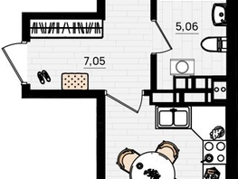 Продается 1-комнатная квартира ЖК Резиденция морей, корпус Е, 54.36  м&sup2;, 13861800 рублей