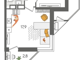 Продается 1-комнатная квартира ЖК Рекорд 2, литера 6, 51.6  м&sup2;, 11837040 рублей