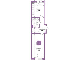 Продается 1-комнатная квартира ЖК Бауинвест, литера 6.1, 43.6  м&sup2;, 7262926 рублей