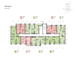 Продается 1-комнатная квартира ЖК Клубный квартал «Друзья», лит 4, 37  м&sup2;, 6068000 рублей