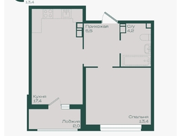 Продается 1-комнатная квартира ЖК Ботаника, литер 1.1, 42.5  м&sup2;, 6698000 рублей
