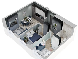 Продается 2-комнатная квартира ЖК Зеленая территория, литера 1.2, 54.5  м&sup2;, 9938235 рублей