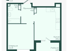 Продается 1-комнатная квартира ЖК Ботаника, литер 1.2, 36.8  м&sup2;, 5799680 рублей