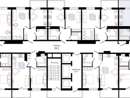 Продается 2-комнатная квартира ЖК Отражение, 2 очередь литера 3, 58.7  м&sup2;, 7157226 рублей