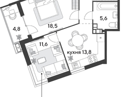 Продается 2-комнатная квартира ЖК Парк Победы 2, литера 28, 63.2  м&sup2;, 9568480 рублей