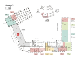 Продается 2-комнатная квартира ЖК Теплые края, литер 3, 49.51  м&sup2;, 9159350 рублей