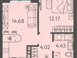 Продается 1-комнатная квартира ЖК Клубный квартал «Друзья», лит 1, 36  м&sup2;, 5868000 рублей
