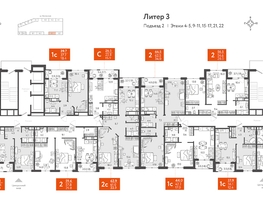 Продается 2-комнатная квартира ЖК Все Свои ВИП, литера 3, 59.25  м&sup2;, 15108750 рублей