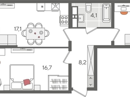 Продается 2-комнатная квартира ЖК Рекорд 2, литера 5, 68.7  м&sup2;, 14523180 рублей
