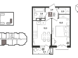 Продается 1-комнатная квартира ЖК Рекорд 2, литера 6, 41.4  м&sup2;, 10937880 рублей