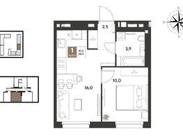 Продается 1-комнатная квартира ЖК ГРЕЙД, литер 13, 32.4  м&sup2;, 5883840 рублей