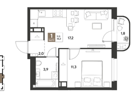 Продается 1-комнатная квартира ЖК ГРЕЙД, литер 13, 36.2  м&sup2;, 6660801 рублей
