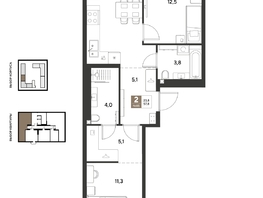Продается 2-комнатная квартира ЖК ГРЕЙД, литер 14, 57.8  м&sup2;, 8930100 рублей