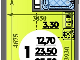 Продается Студия ЖК Парк у дома, литера 7.3, 25.5  м&sup2;, 5689999 рублей