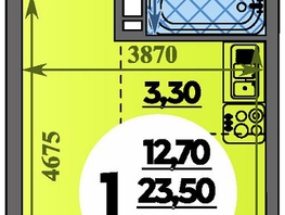Продается Студия ЖК Парк у дома, литера 7.3, 25.5  м&sup2;, 5999999 рублей