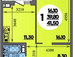 Продается 1-комнатная квартира ЖК Парк у дома, литера 7.3, 41.5  м&sup2;, 7779999 рублей