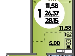 Продается Студия ЖК Восточный, литера 42, 28.15  м&sup2;, 4359375 рублей