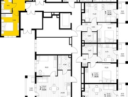 Продается 1-комнатная квартира ЖК Кипарис, литер 6, 45.2  м&sup2;, 15594000 рублей