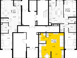 Продается 1-комнатная квартира ЖК Кипарис, литер 8, 37  м&sup2;, 12765000 рублей