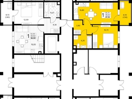 Продается 1-комнатная квартира ЖК Кипарис, литер 8, 37.1  м&sup2;, 12799500 рублей