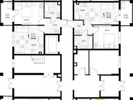 Продается 2-комнатная квартира ЖК Кипарис, литер 8, 55.1  м&sup2;, 16805500 рублей