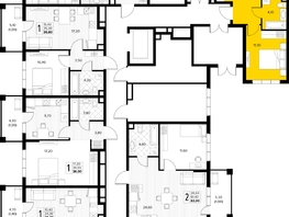 Продается 1-комнатная квартира ЖК Кипарис, литер 8, 45.2  м&sup2;, 15594000 рублей