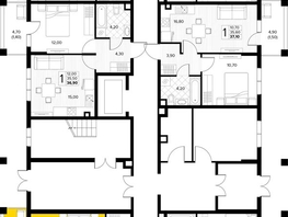 Продается 2-комнатная квартира ЖК Кипарис, литер 7, 56.9  м&sup2;, 17354500 рублей