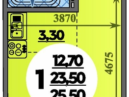 Продается Студия ЖК Парк у дома, литера 7.1, 25.5  м&sup2;, 5689050 рублей