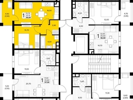 Продается 1-комнатная квартира ЖК Кипарис, литер 6, 36.6  м&sup2;, 12627000 рублей