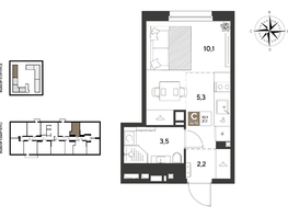 Продается Студия ЖК ГРЕЙД, литер 14, 21.1  м&sup2;, 4171471 рублей