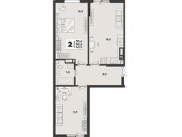 Продается 2-комнатная квартира ЖК Лето, литера 1.6, 63.5  м&sup2;, 8724500 рублей