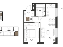 Продается 1-комнатная квартира ЖК ГРЕЙД, литер 13, 36.6  м&sup2;, 6650220 рублей