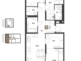 Продается 3-комнатная квартира ЖК ГРЕЙД, литер 14, 81.7  м&sup2;, 12353040 рублей