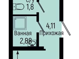 Продается 1-комнатная квартира ЖК Ботаника Хилс, лит 3, 32.02  м&sup2;, 8550000 рублей