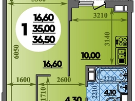 Продается 1-комнатная квартира ЖК Парк у дома, литера 7.3, 36.5  м&sup2;, 6699999 рублей