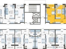 Продается 2-комнатная квартира ЖК Смородина, литера 18, 52.97  м&sup2;, 6886100 рублей
