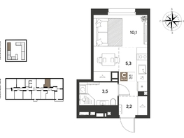 Продается Студия ЖК ГРЕЙД, литер 14, 21.1  м&sup2;, 4120831 рублей
