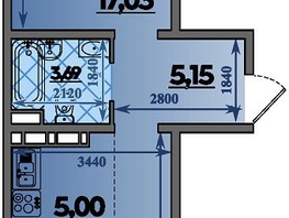 Продается 2-комнатная квартира ЖК Молодежный 2, литера 13, 44.15  м&sup2;, 5523165 рублей